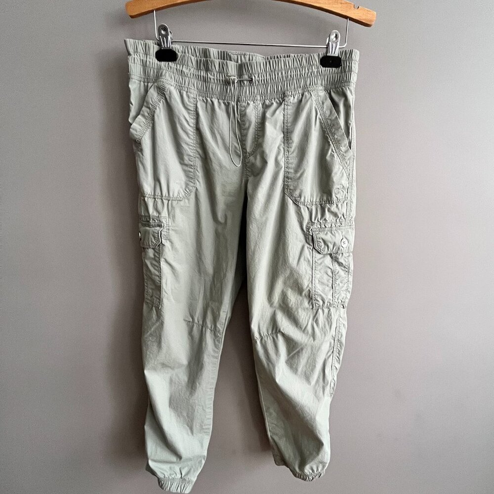 Calvin Klein Smocked Waistband Cargo Joggers Sage 100% cotton size Medium